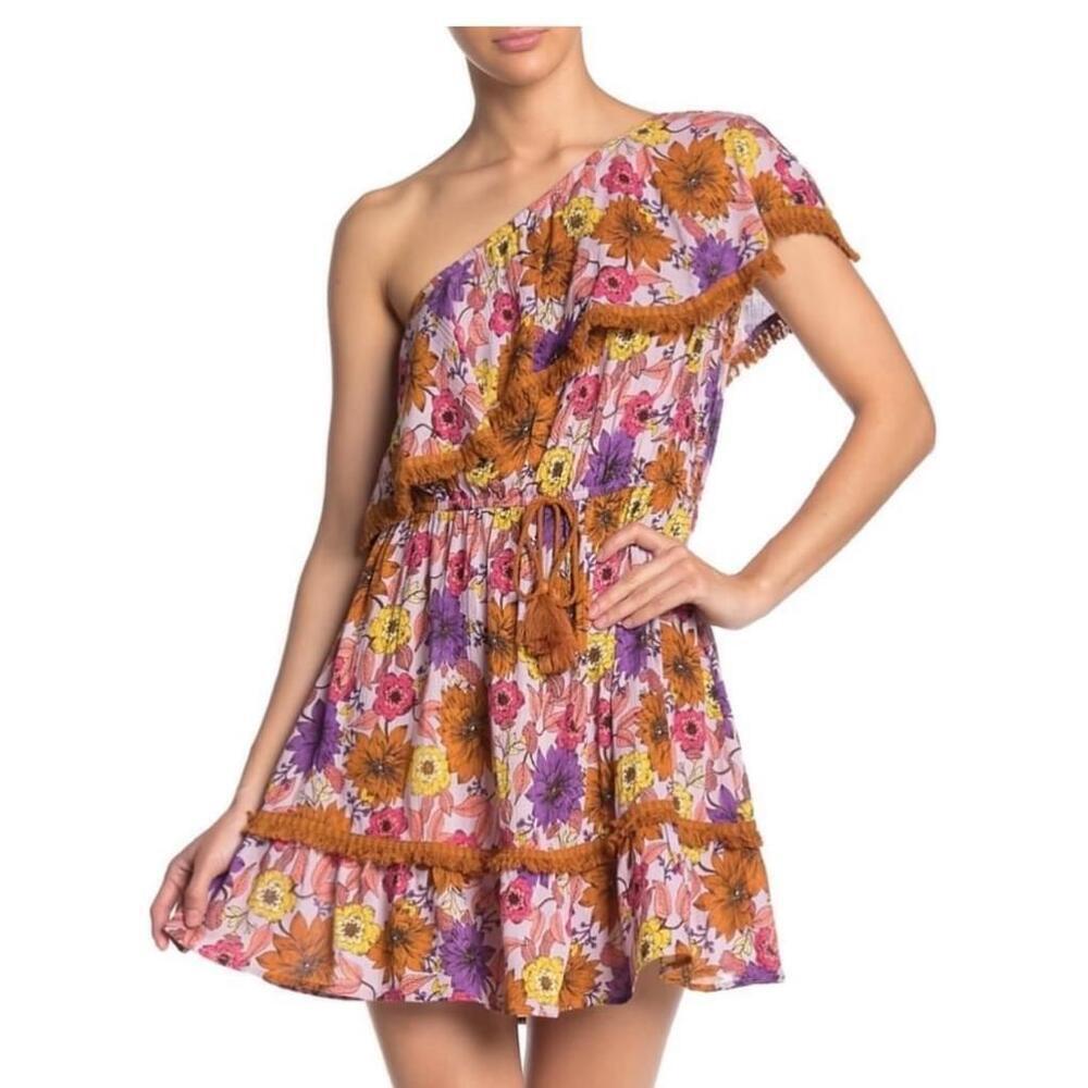 Women's Raga wild garden Floral One Shoulder Dress Size M NWOT